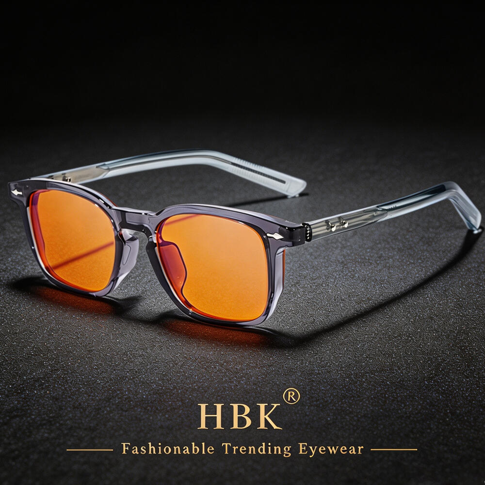 Anti Blue Light Film - แว่นตาเกมมิ่ง HBK สำหรับผู้ชาย ป้องกันแสงสีฟ้า 99% กรอบทรงเหลี่ยม