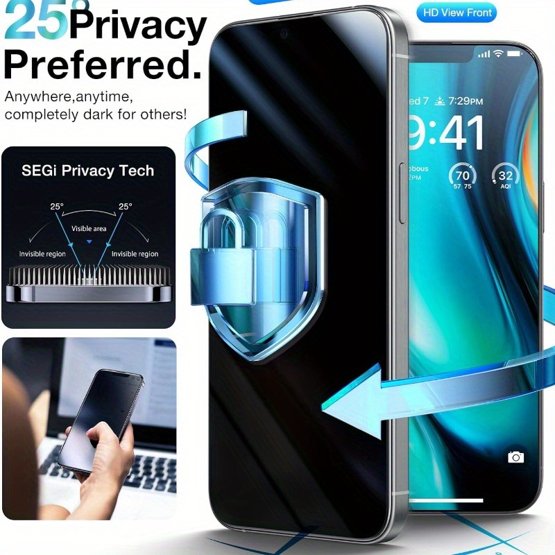 ฟิล์มกระจกนิรภัยกันคนแอบมอง2แพ - Privacy Filter 2Pack บทวิจารณ์และราคา